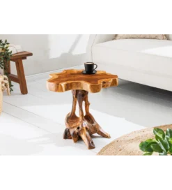 Stolik kawowy ROOT 40 cm drewno teak naturalny*Invicta Interior - przedsprzedaż New