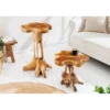 Stolik kawowy ROOT 70 cm drewno teak naturalny*Invicta Interior - przedsprzedaż