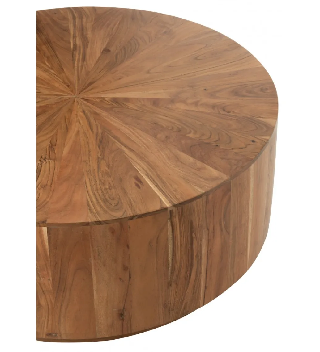 Stolik kawowy ROUND 90 cm drewno akacja naturalny*J-Line Hot