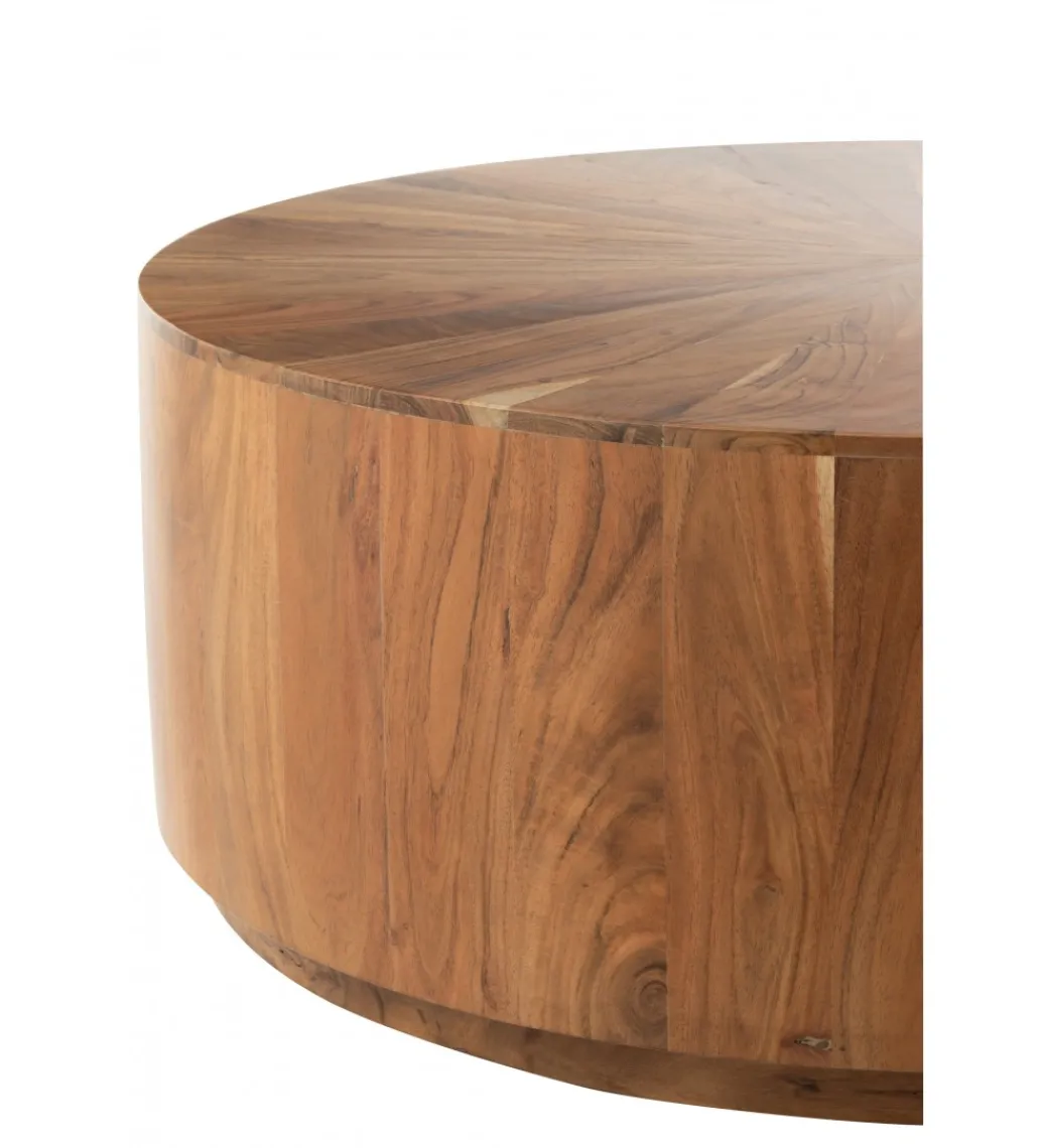 Stolik kawowy ROUND 90 cm drewno akacja naturalny*J-Line Hot