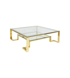 Stolik kawowy RUSH 120 cm złoty szklany*KARE Clearance