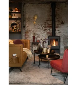 Stolik kawowy Rust set 3 miedziany*J-Line Discount