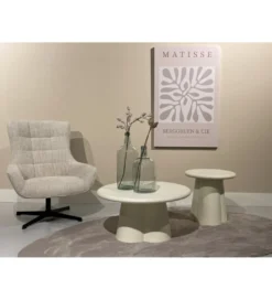 Stolik kawowy SANDI 80 cm kremowy*LF-Design Discount