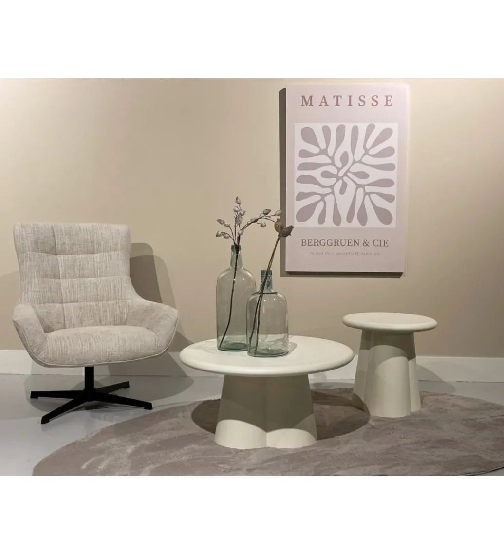 Stolik kawowy SANDI 50 cm kremowy*LF-Design Outlet