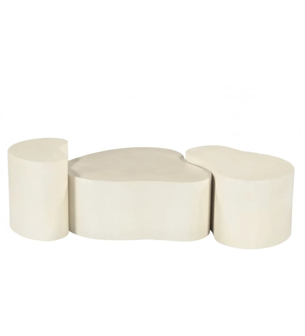 Stolik kawowy SANDI Organic 70 cm kremowy*LF-Design Sale