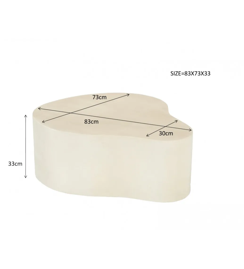 Stolik kawowy SANDI Organic 83 cm kremowy*LF-Design Sale