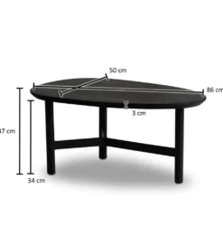 Stolik kawowy SARI 86 drewno mango czarny*WOHNLING, GERMANY Outlet