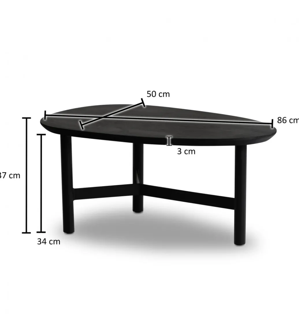 Stolik kawowy SARI 86 drewno mango czarny*WOHNLING, GERMANY Outlet
