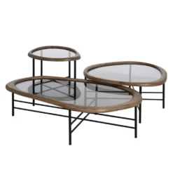 Stolik kawowy SATAMY 76 cm naturalny czarny*Zona-Design Sale