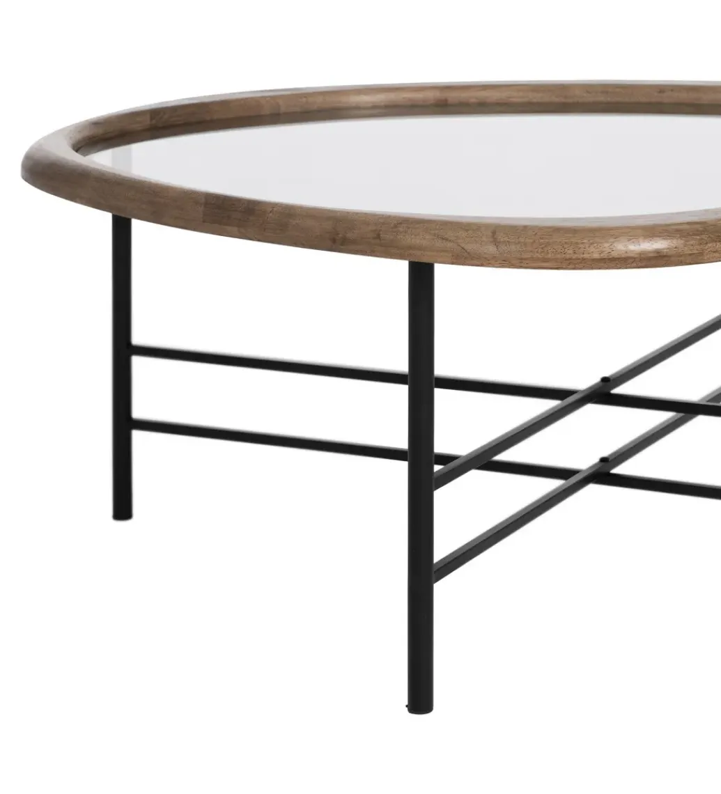 Stolik kawowy SATAMY 76 cm naturalny czarny*Zona-Design Sale