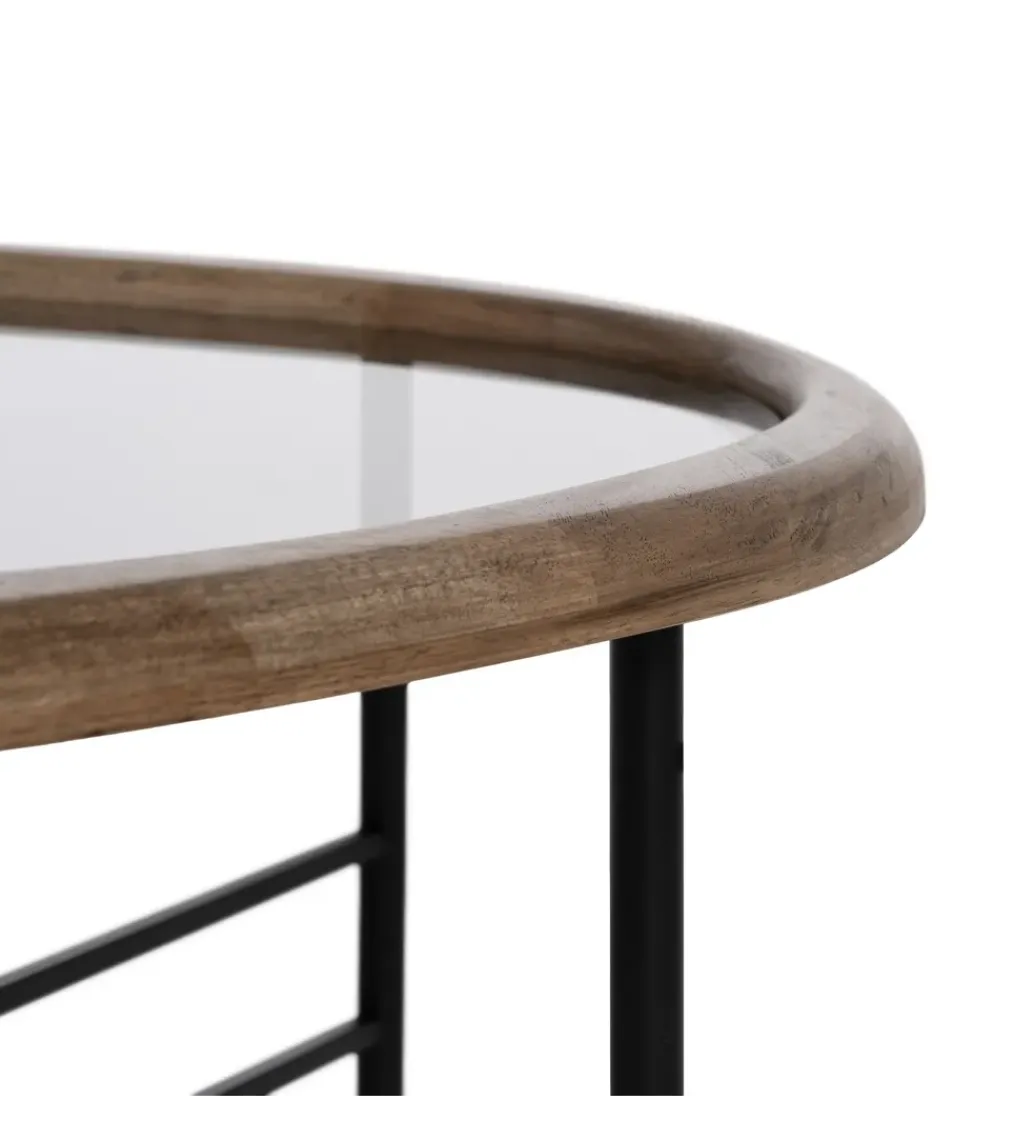 Stolik kawowy SATAMY 76 cm naturalny czarny*Zona-Design Sale