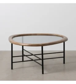 Stolik kawowy SATAMY 76 cm naturalny czarny*Zona-Design Sale