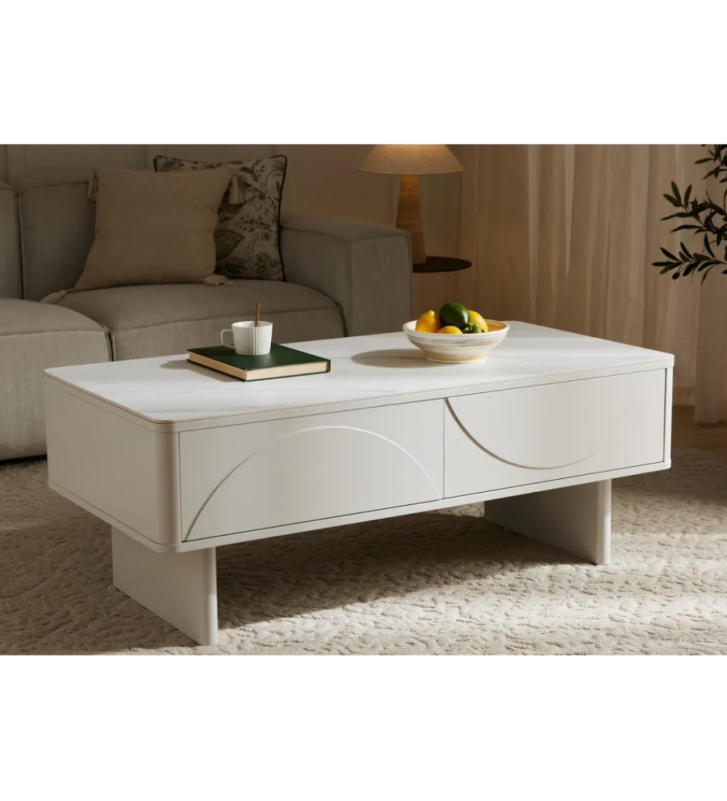 Stolik kawowy SAVOY 120 cm biały*Invicta Interior Online