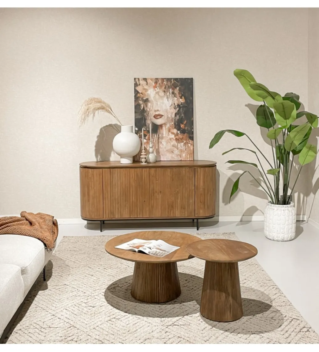 Stolik kawowy SELVETOR 50 cm drewno mango*LF-Design Discount