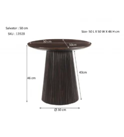 Stolik kawowy SELVETOR 50 cm w kolorze orzecha*LF-Design Discount