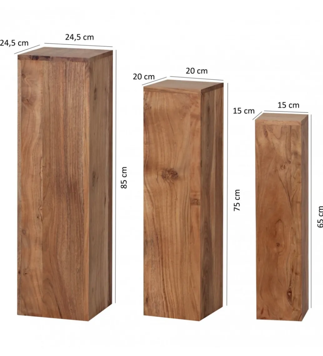 Stolik kawowy set 3 WOHNLING drewno akacja*WOHNLING, GERMANY Outlet