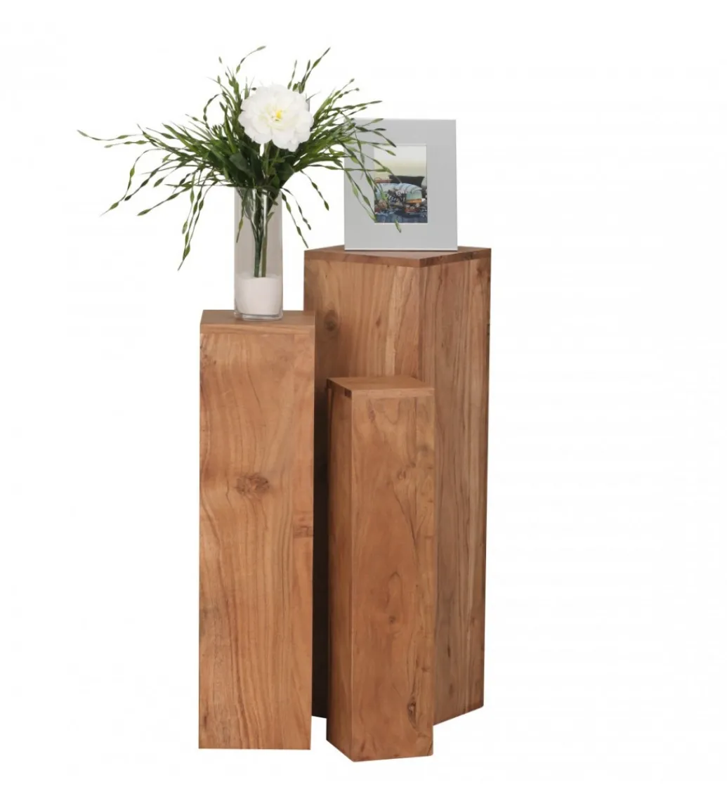 Stolik kawowy set 3 WOHNLING drewno akacja*WOHNLING, GERMANY Outlet