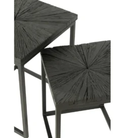 Stolik kawowy Shanil set 2 drewno czarny*J-Line Outlet