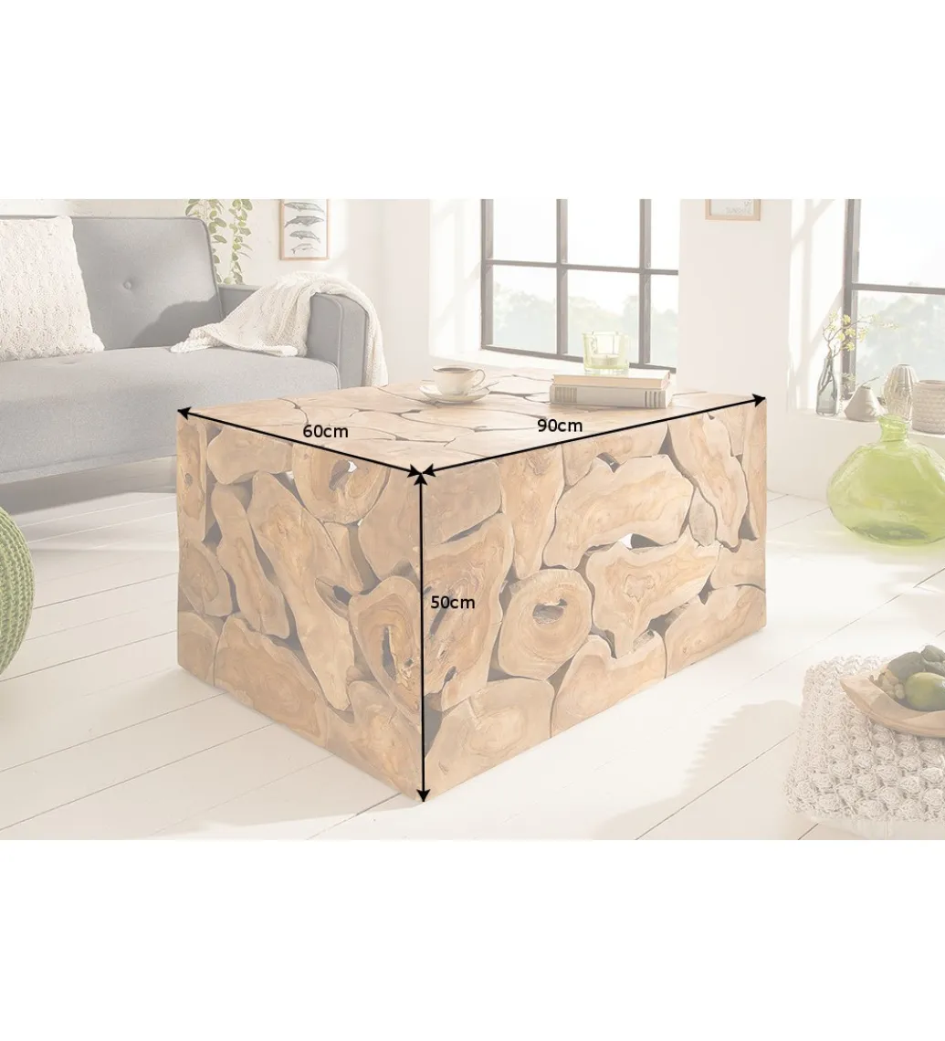 Stolik kawowy SHARK 90 cm drewno Teak*Invicta Interior - przedsprzedaż New