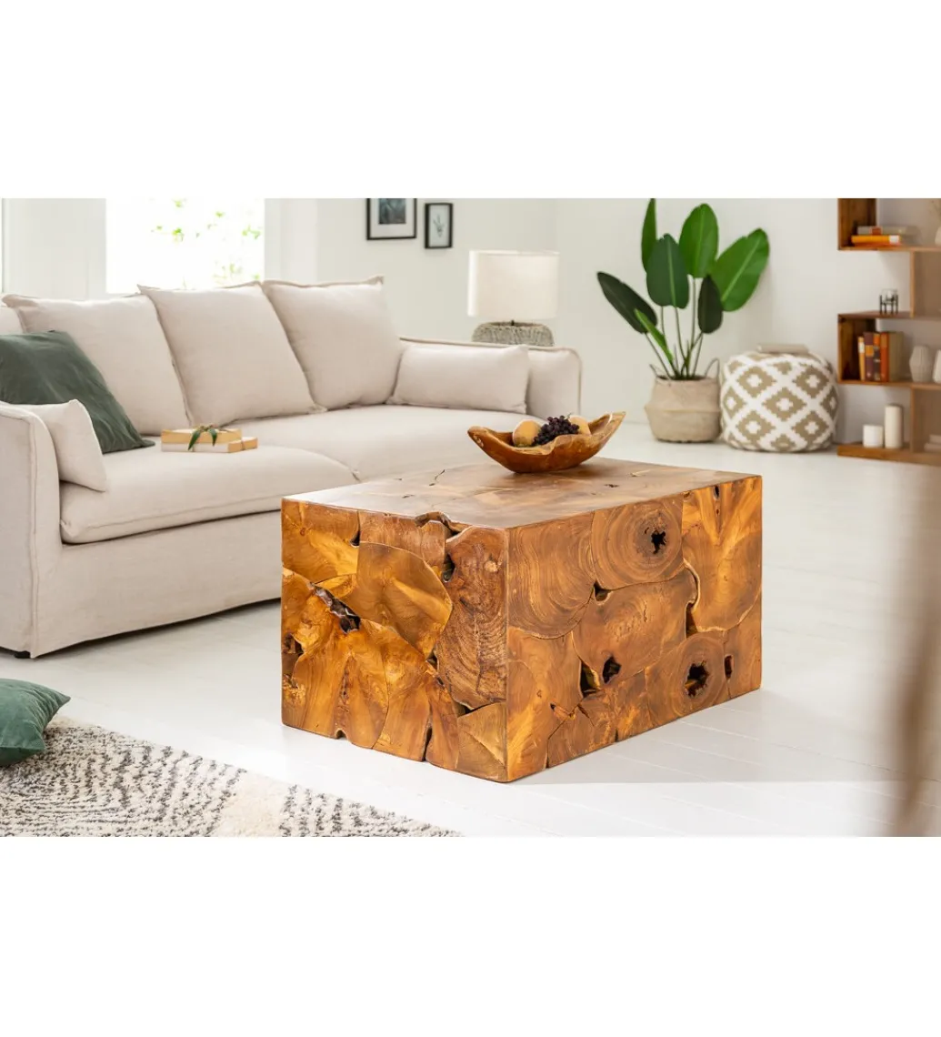 Stolik kawowy SHARK 90 cm drewno Teak*Invicta Interior - przedsprzedaż New