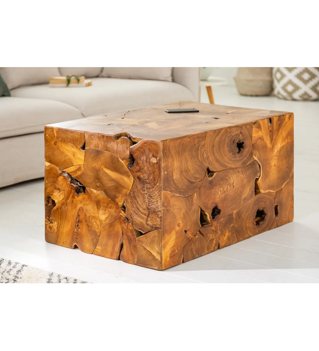 Stolik kawowy SHARK 90 cm drewno Teak*Invicta Interior - przedsprzedaż New