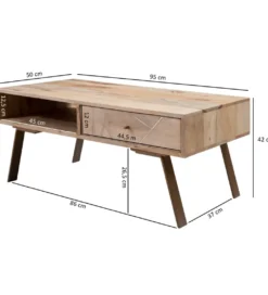 Stolik kawowy SIKAR 95 cm drewno mango*WOHNLING, GERMANY Outlet