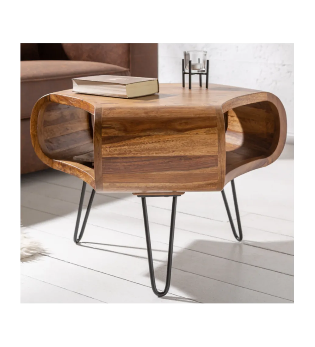 Stolik kawowy SPIN RETRO 60 cm drewno Sheesham*Invicta Interior Sale