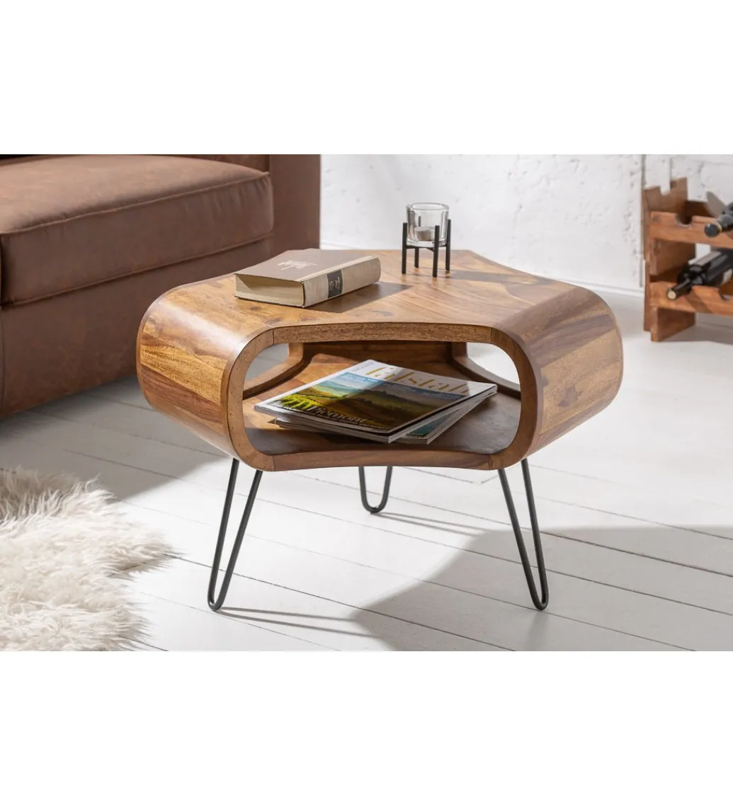 Stolik kawowy SPIN RETRO 60 cm drewno Sheesham*Invicta Interior Sale