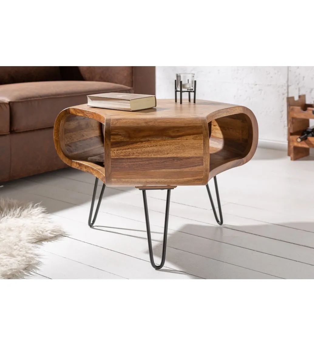 Stolik kawowy SPIN RETRO 60 cm drewno Sheesham*Invicta Interior Sale