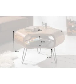 Stolik kawowy SPIN RETRO 60 cm drewno Sheesham*Invicta Interior Sale