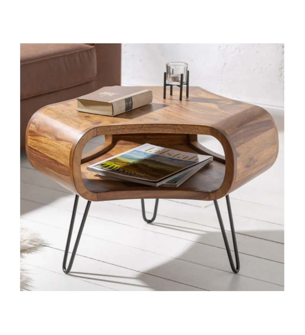 Stolik kawowy SPIN RETRO 60 cm drewno Sheesham*Invicta Interior Sale