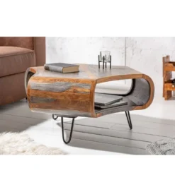 Stolik kawowy SPIN RETRO 70 cm drewno Sheesham*Invicta Interior Best