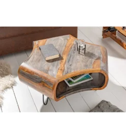 Stolik kawowy SPIN RETRO 70 cm drewno Sheesham*Invicta Interior Best