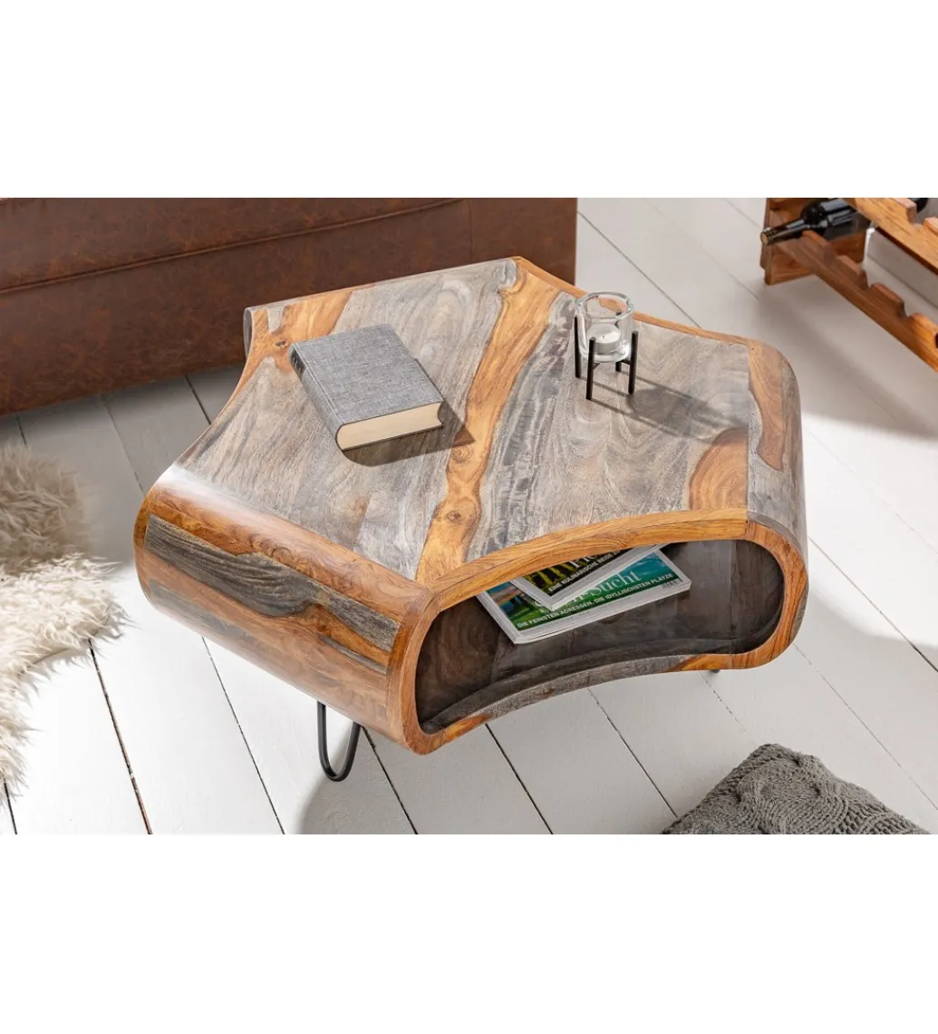 Stolik kawowy SPIN RETRO 70 cm drewno Sheesham*Invicta Interior Best