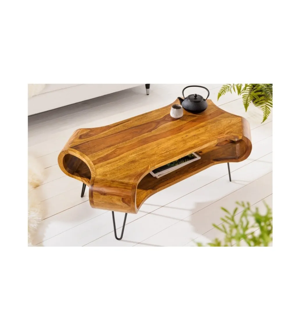 Stolik kawowy SPIN RETRO 100 cm drewno sheesham*Invicta Interior Clearance
