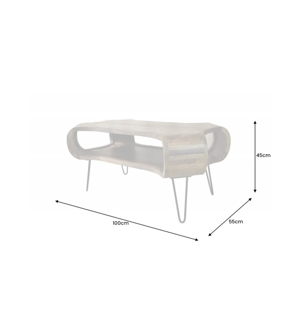 Stolik kawowy SPIN RETRO 100 cm drewno sheesham*Invicta Interior Clearance