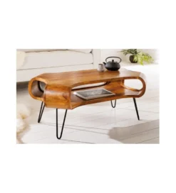 Stolik kawowy SPIN RETRO 100 cm drewno sheesham*Invicta Interior Clearance
