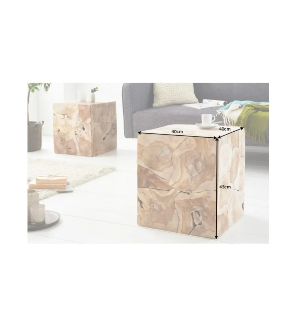 Stolik kawowy Square 40 cm teak*Invicta Interior - przedsprzedaż Hot