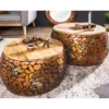 Stolik kawowy STONE MOSAIC set 2 drewno akacja*Invicta Interior Online