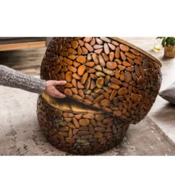 Stolik kawowy STONE MOSAIC set 2 drewno akacja*Invicta Interior Online