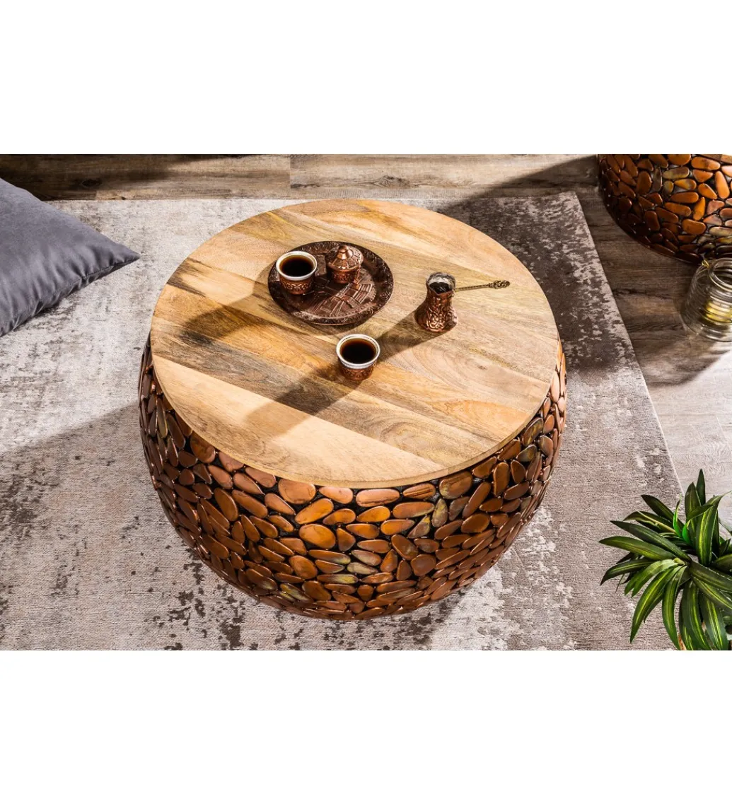 Stolik kawowy STONE MOSAIC set 2 drewno akacja*Invicta Interior Online