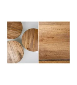 Stolik kawowy Storage Orient 60 cm Biały Z Blatem z drewna Mango*Invicta Interior Hot