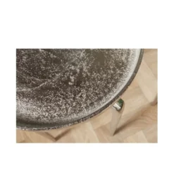 Stolik kawowy Strabe zestaw 2 srebrny*Invicta Interior New