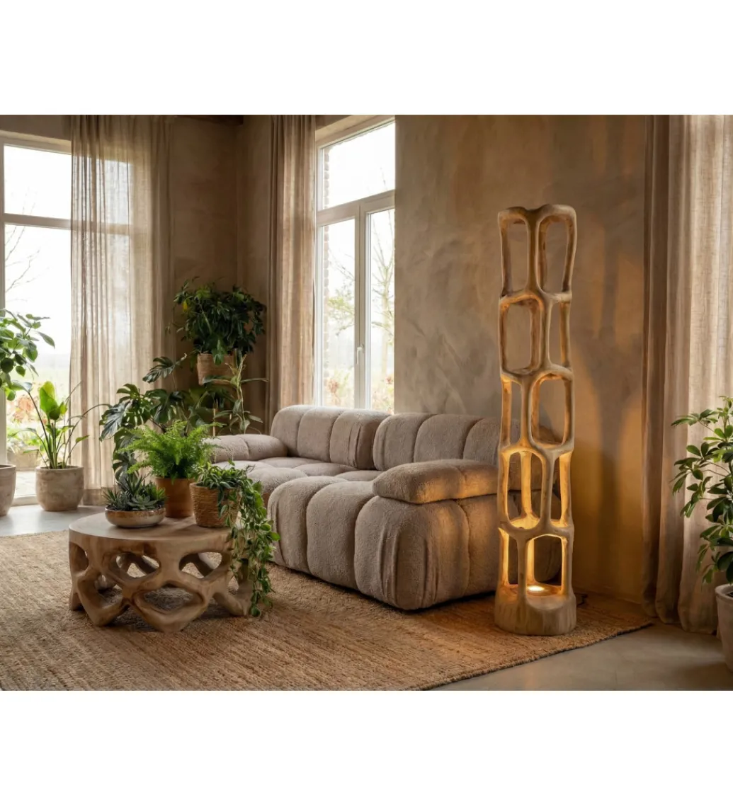 Stolik kawowy SUAR 70 cm drewno suar naturalne*Imeri Discount