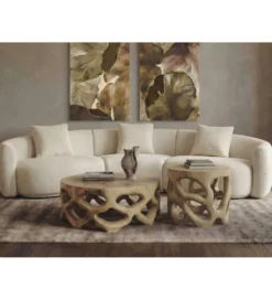 Stolik kawowy SUAR 70 cm drewno suar naturalne*Imeri Discount