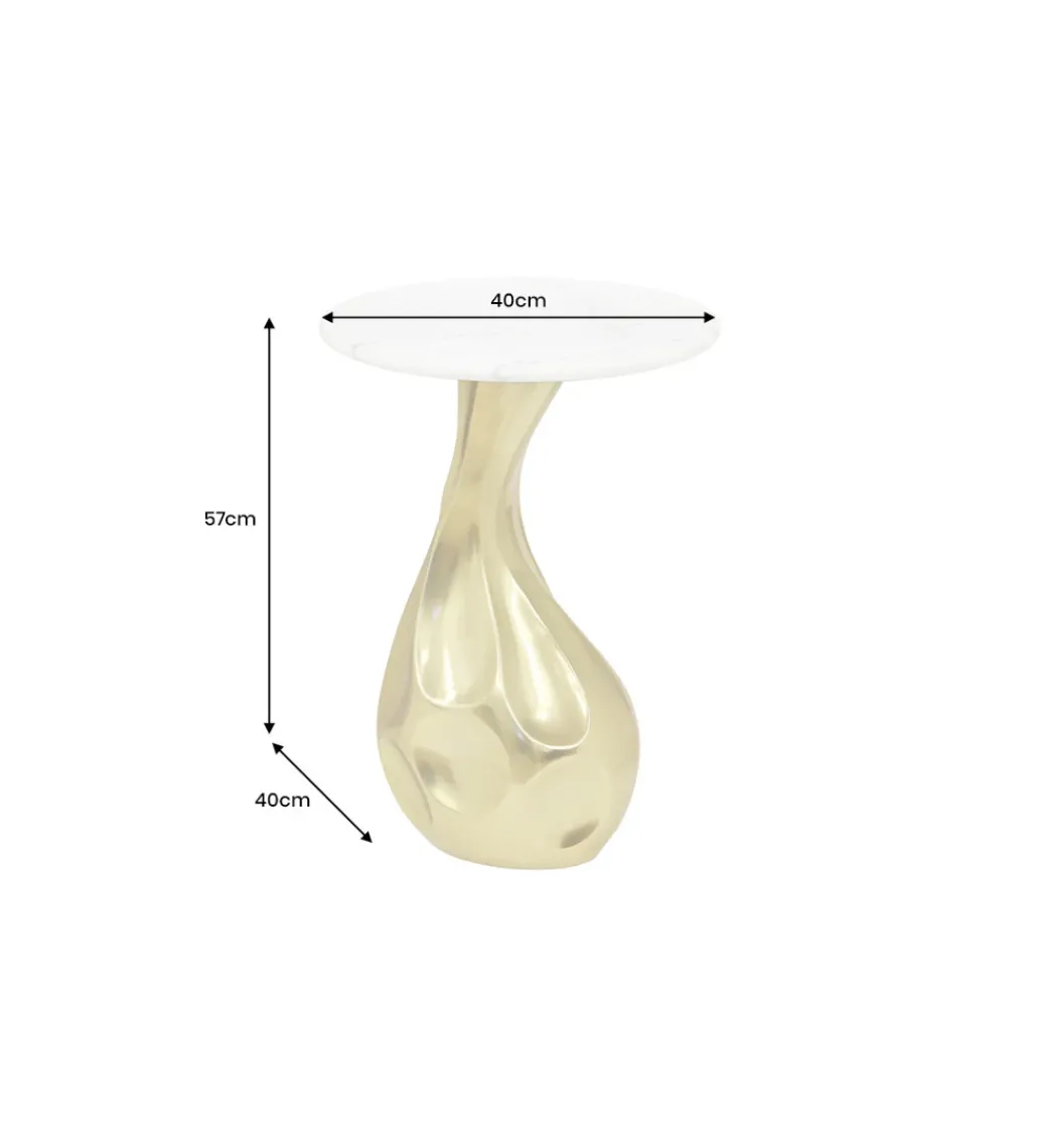 Stolik kawowy TEAR 60 cm złoty biały marmur*Invicta Interior - przedsprzedaż Hot