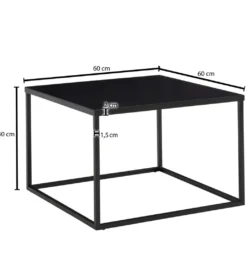 Stolik kawowy TECHANGO 60 cm czarny*WOHNLING, GERMANY Discount