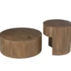 Stolik kawowy TOGO set 2 drewno mango brąz*J-Line Outlet
