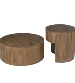 Stolik kawowy TOGO set 2 drewno mango brąz*J-Line Outlet