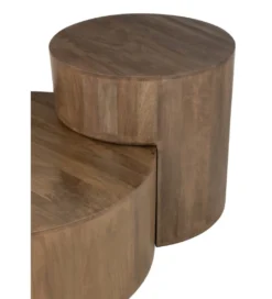 Stolik kawowy TOGO set 2 drewno mango brąz*J-Line Outlet